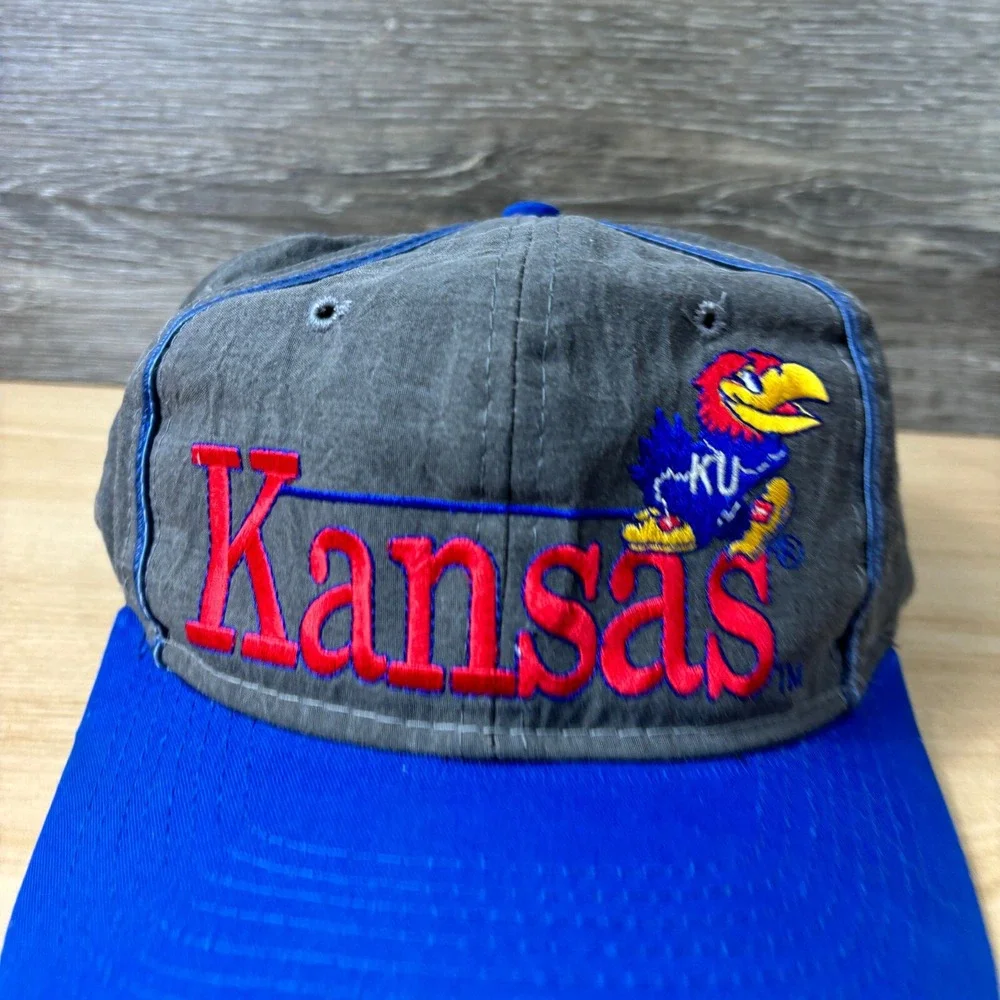 Vintage Kansas‎ Jayhawks Hat Cap Youth Snapback Gray Basketball The Game Boys